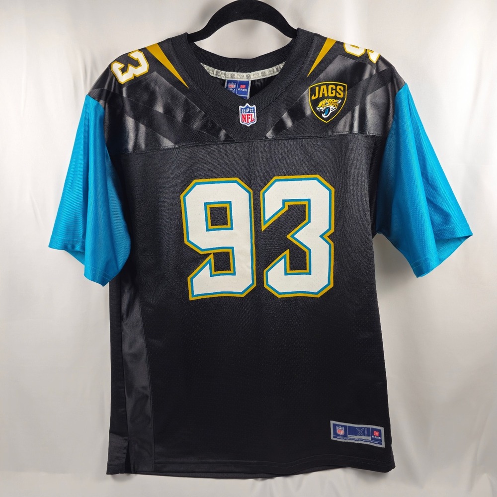 Jersey NFL Jags 93 Campbell Pro line Youth Size XL/EG/TG Blue/Black 21x28 Inches